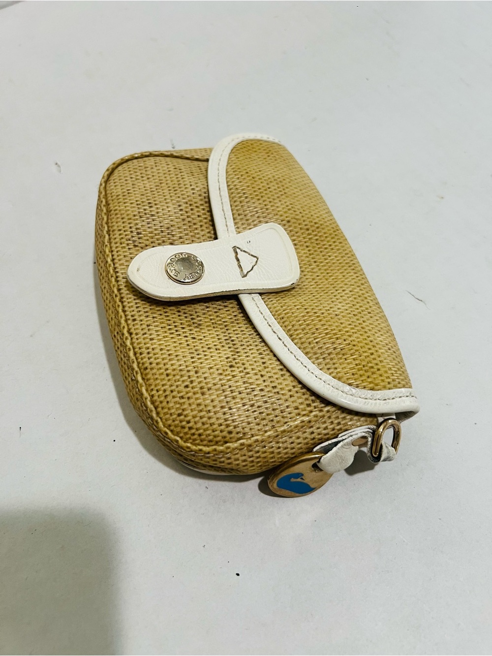 Vintage Dooney and Bourke Canvas Leather Trim Wristlet Handbag Clutch